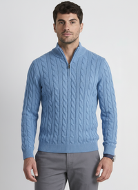 Jersey de Punto Trenzado con Cremallera