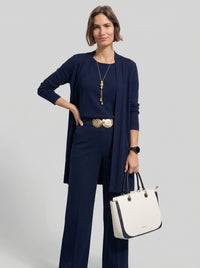 Ensemble Elena - cardigan long, top et pantalon.