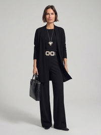 Ensemble Elena - cardigan long, top et pantalon.