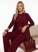 Ensemble Elena - cardigan long, top et pantalon.