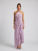Eliza | Robe longue élégante à volants pour femme