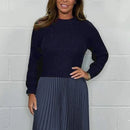 Claudia | Vestido con jersey y falda plisada