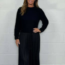 Claudia | Vestido con jersey y falda plisada