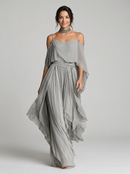 Isabela | Ensemble fluide gris avec top à bretelles et pantalon léger