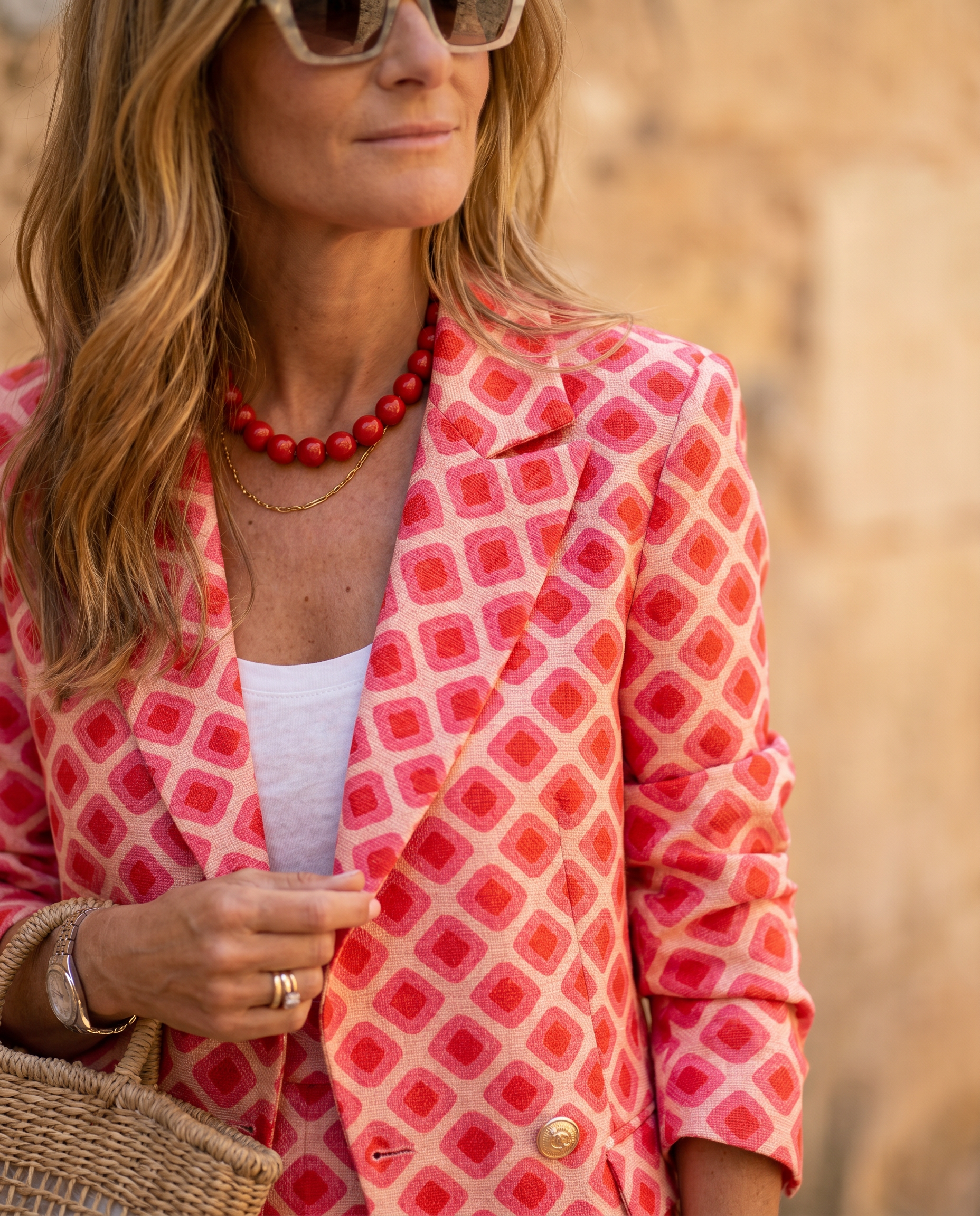 Coral | Conjunto de estampados geométricos