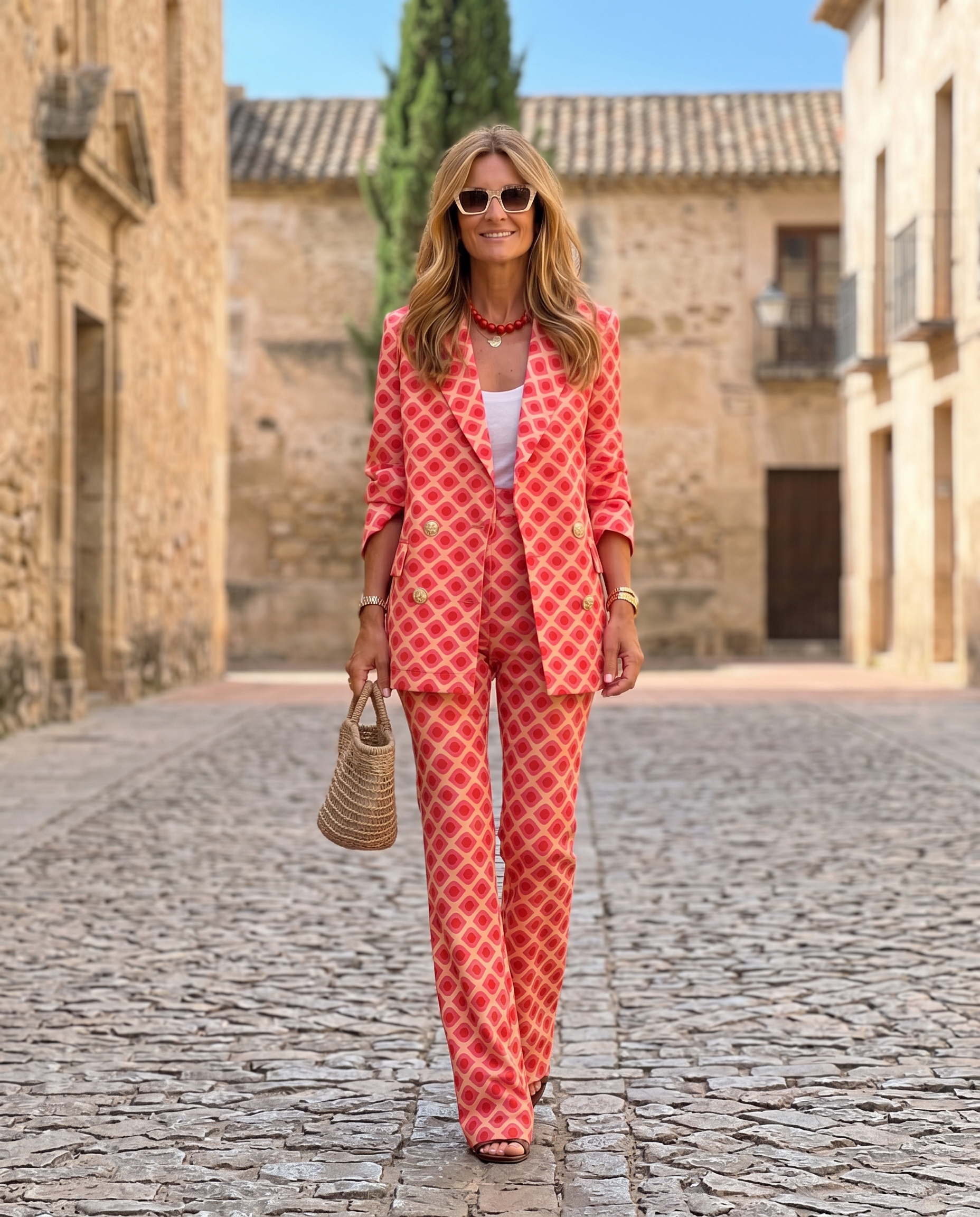 Coral | Conjunto de estampados geométricos