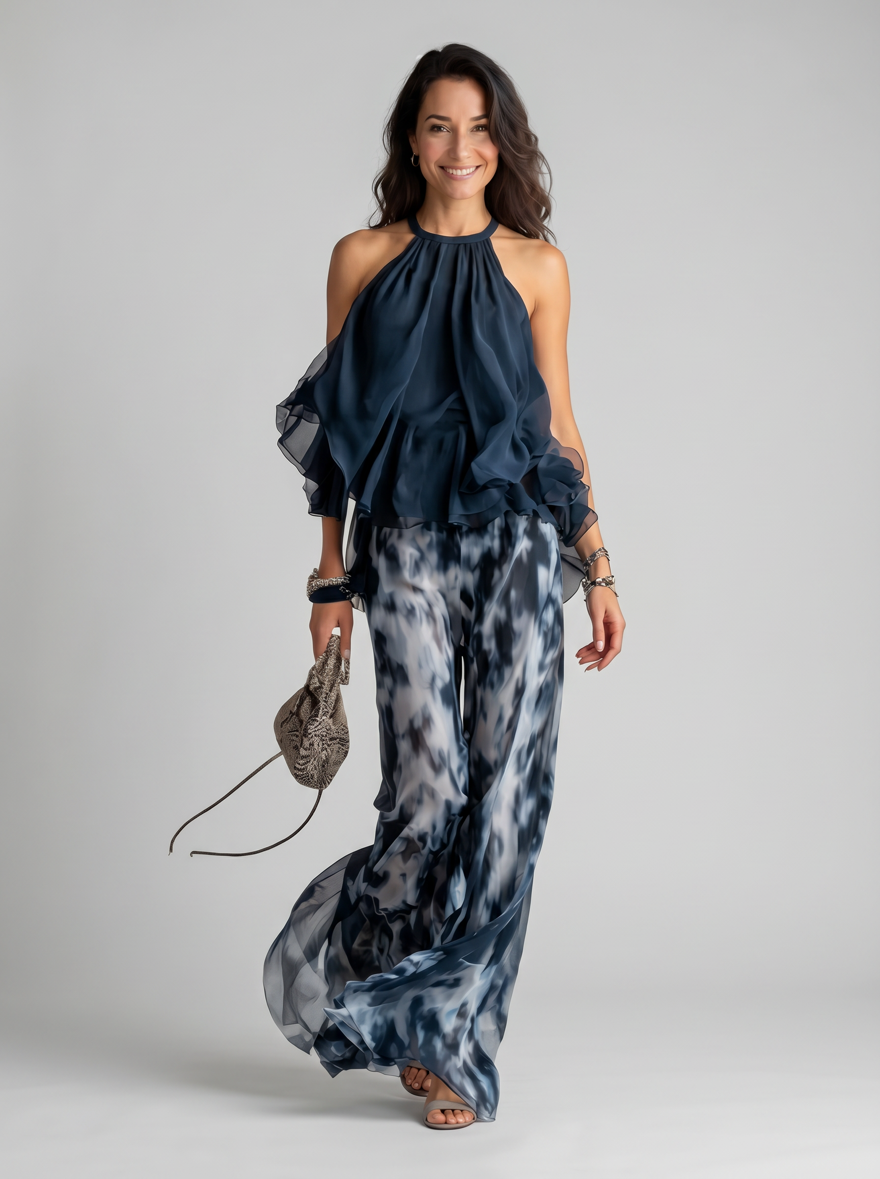 Élise | Ensemble élégant et léger avec top fluide et pantalon large