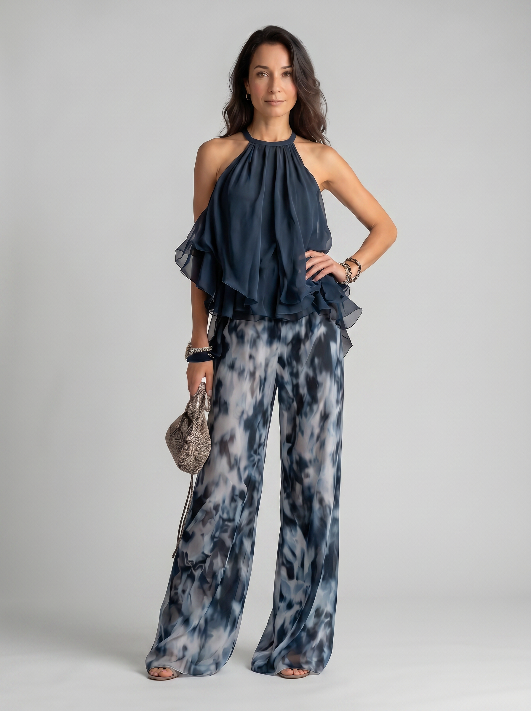 Élise | Ensemble élégant et léger avec top fluide et pantalon large