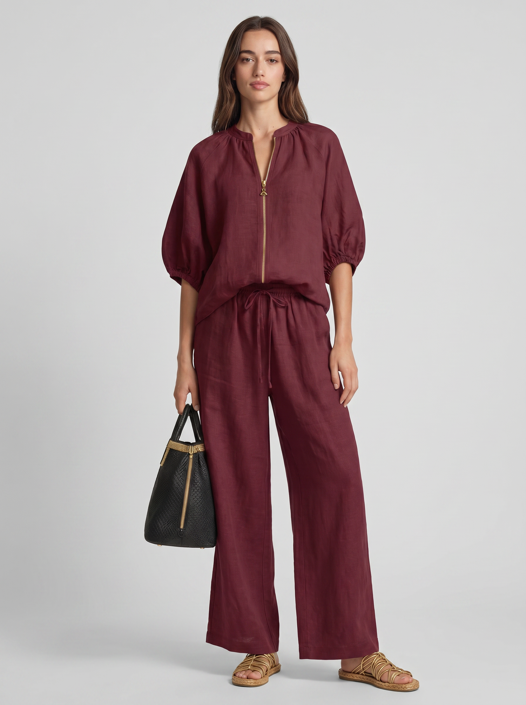 Alba | Ensemble deux pièces : Chemise coupe décontractée et pantalon large