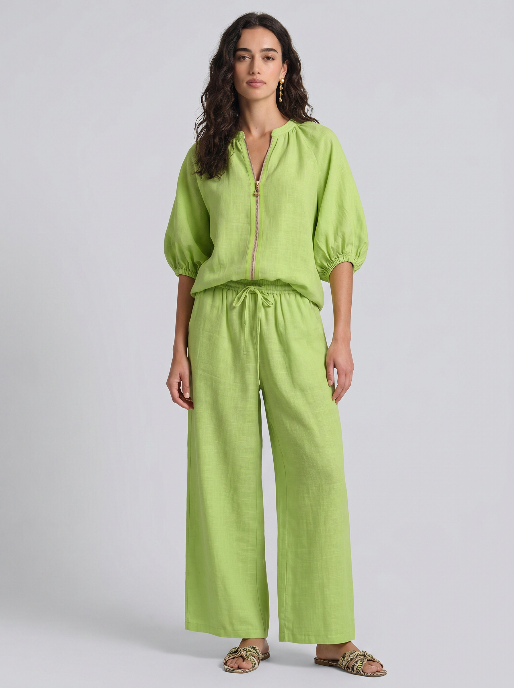 Alba | Ensemble deux pièces : Chemise coupe décontractée et pantalon large