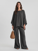 Cristina | Ensemble deux pièces avec manches longues et pantalon large