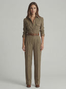 Celia | Combinaison Pantalon à Carreaux avec Détails Sophistiqués