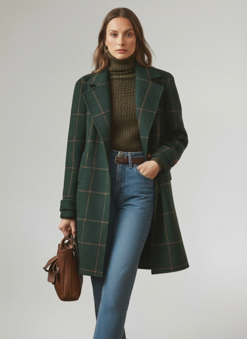 Fabiola™ | Abrigo clásico a cuadros
