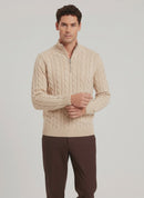 Jersey de Punto Trenzado con Cremallera