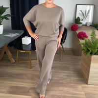 Conjunto Elena -  cárdigan largo, top y pantalón.