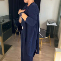 Conjunto Elena -  cárdigan largo, top y pantalón.