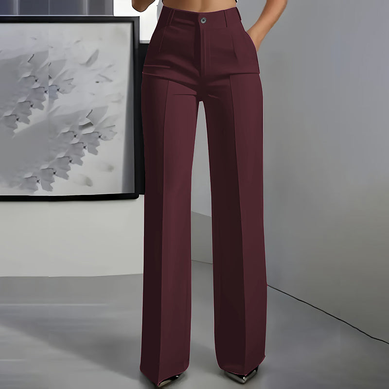 Pantalones de traje de mujer con cintura alta