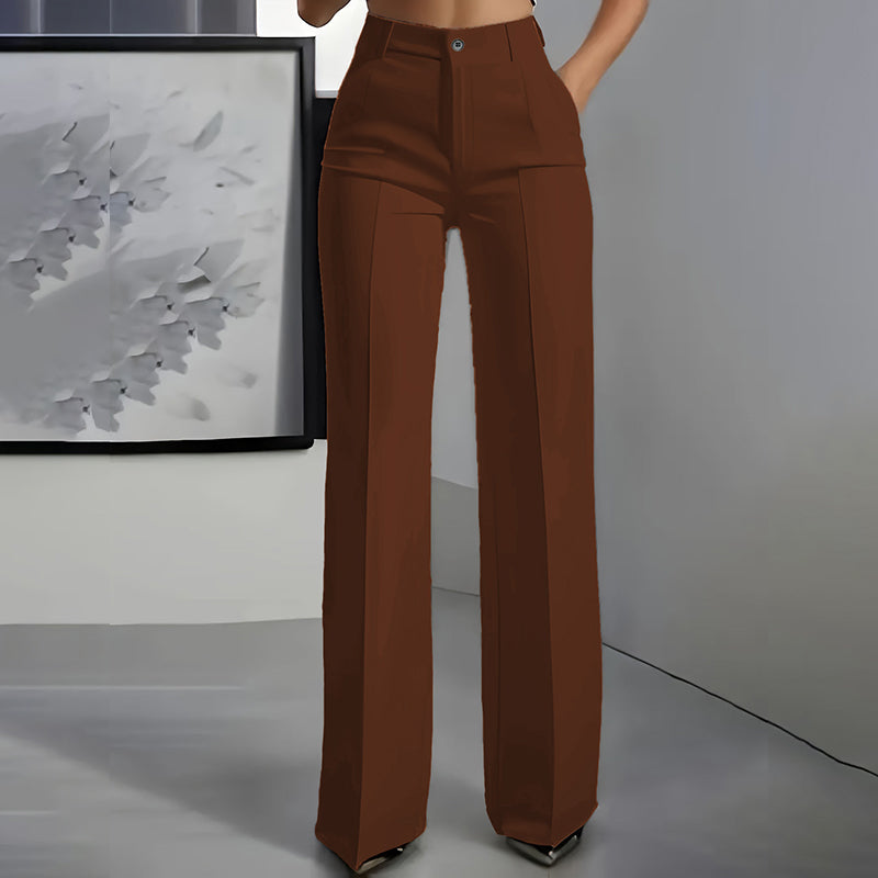 Pantalones de traje de mujer con cintura alta